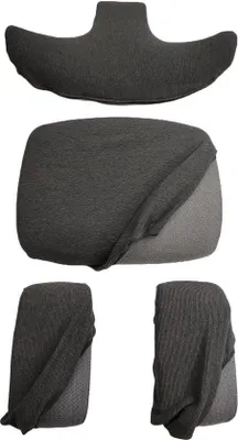 Obrázok produktu pre Ergonomické poťahy na stoličky, nastaviteľné, s operadlom, tmavošedé, 4 ks