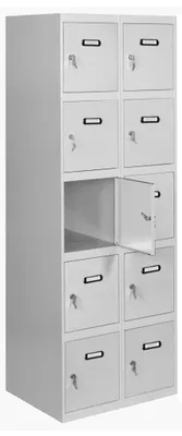 Image de Casier-armoire Simonlocker Desm. 5 Portes 2/10 400 (800) Gris Gris Taquilla 1800x800x500 - Simonrack