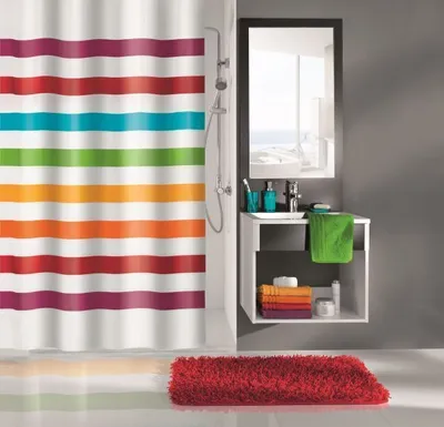 Zdjęcie produktu dla Tekstylna zasłona prysznicowa Kleine Wolke SELECT Multicolour 180 x 200 cm
