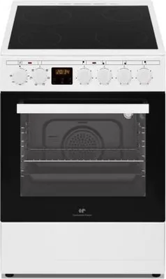 Image de Cuisinière Vitrocéramique CONTINENTAL EDISON CECV50FCW, 4 Foyers, Four Chaleur Tournante, 47L, 49.5 x 82.7 x 58 cm, Blanc