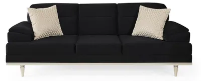 Image de Canapé trois places Salon Canapé Meuble Noir 3 places 240cm