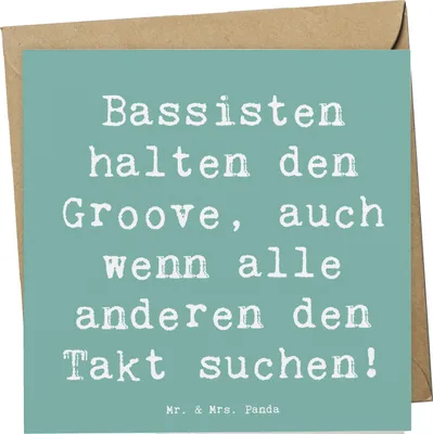 Produktbild von Mr. & Mrs. Panda Grußkarte Spruch Bassgitarre Groove - Meeresbrise - Geschenk, Bassist, Instrument, Musikband, Musik, faltkarte, Timing, Musiker, Rhythmus, Lernen