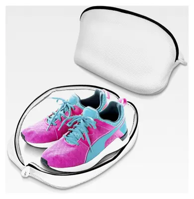 Produktbild von Wäschebeutel für Schuhe, 4 Stück wiederverwendbare Netzbeutel mit Reißverschluss für Waschmaschine, geeignet für Sneaker, Socken, BHs