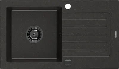 Immagine prodotto di Mexen Pablo lavello in granito 1-vasca con gocciolatoio 752 x 436 mm, nero/oro metallico, sifone nero - 6510751010-75-B