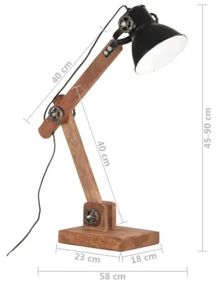 Obrázek produktu pro vidaXL Stolní lampa v industriálním stylu černá kulatá 58x18x90 cm E27