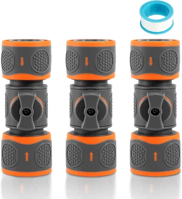 Obrázok produktu pre Hadicová spojka 3 ks, s regulačným ventilom, ABS plast, pre záhradnú hadicu