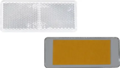 Produktbild von 4 x Rückstrahler - Reflektor - Kleben - 90 x 40 mm - Weiß - Prüfzeichen