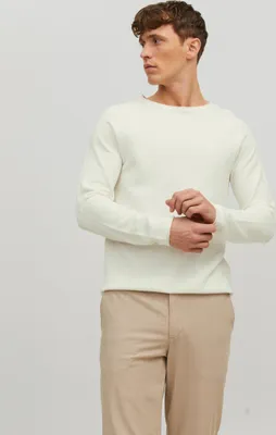 Image de Pull à manches longues en tricot Sweater Coton Shirt JJEHILL |