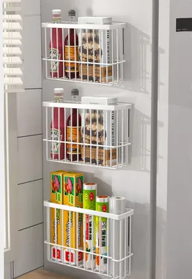Produktbild von 3-teilige Aufbewahrungsbox für Küchenschranktüren, selbstklebende Wandaufbewahrungsbox, Organizer für kleine Gegenstände in Kleiderschrank/Badezimmer/Kühlschrank