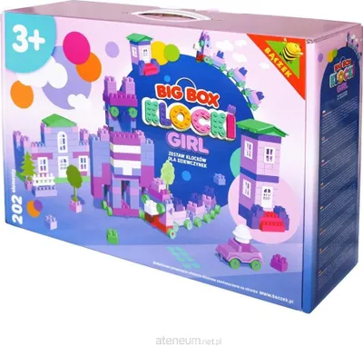 Zdjęcie produktu dla Baczek Klocki Kl-202D W Pudełku Dla Dziewczynki, Zestaw do budowania, 202 szt., 1,57 kg