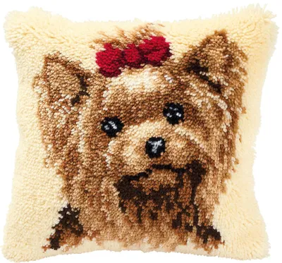 Produktbild von Auslaufmodell Vervaco Knüpfkissen "Hund Yorkshire"