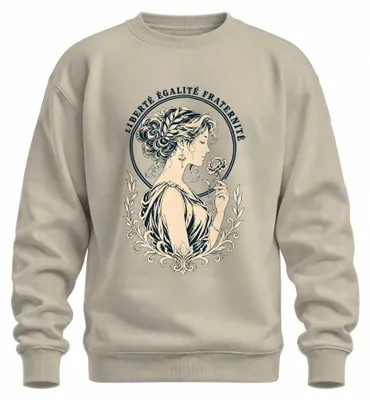 Imagen del producto de Libertad, Igualdad, Fraternidad. Marianne. Declaración. Sarcasmo. Sudadera para mujer. Jersey. Naturaleza. S