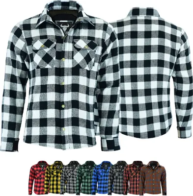 Vorder- und RÃ¼ckansicht des BULLDT Motorradshirts im Lumberjack-Look. Ausgestattet mit Aramidfasern, abnehmbaren Protektoren und DuPontâ„¢ KevlarÂ®-Futter. ErhÃ¤ltlich in Rot, Blau, Schwarz und Grau. Kostenloser Versand am nÃ¤chsten Tag. Bietet Windschutz