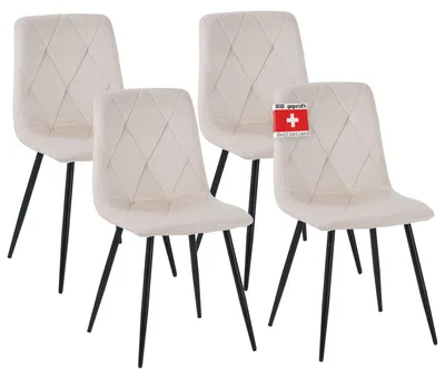 Produktbild von Albatros Esszimmerstuhl Dora mit Stoff Bezug stilvolles Vintage Design, belastbar mit 110Kg, Polsterstuhl - Moderner Küchenstuhl, Stuhl Esszimmer
