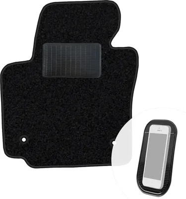 Image de moto-MOLTICO tapis de sol conducteur voiture velours côté conducteur tapis de voiture noir tapis conducteur 1 pièce adapté à la Seat Altea XL 2004-2015