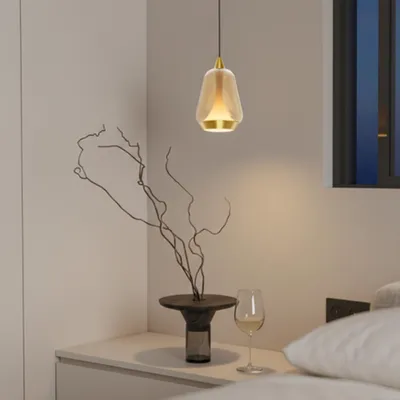 Productafbeelding van Design hanglamp Alish 1-lichts amber glas