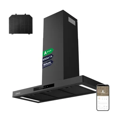 Produktbild von CIARRA A+++ 650 m³/h odsavač par 90cm nástěnný odsavač par WIFI +APP & Touch Control Boost VMB9102P