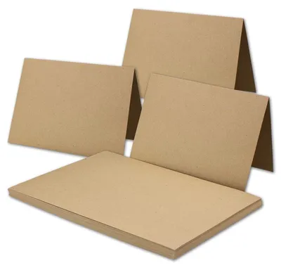 Productafbeelding van Ecologische Kraftpapier Kaarten en Enveloppen Set - 100 B6 Dubbelfold Kaarten