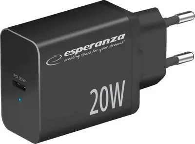 Productafbeelding van Esperanza snellader 20W USB-C PD, zwart