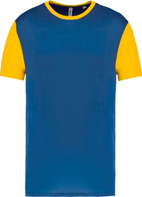 Produktbild von Proact Herren Sportshirt Short Sleeve Baseball T-Shirt Oberteil, Größe:XL, Farbe:Sporty Royal Blue/Sporty Yellow