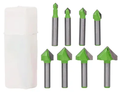 Produktbild von 8-mm-Schaft V-Nut Fräser mit integriertem Klappfräser für Holzarbeiten
