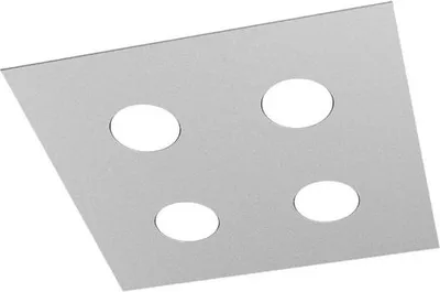Zdjęcie produktu dla Lampa sufitowa kwadratowa Toplight Area 4-punktowa z oprawką GX53, szara rama, nowoczesny design 40x40x3 cm
