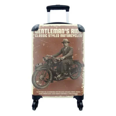 Produktbild von MuchoWow® Koffer Handgepäck Trolley Rollkoffer Kleine Reisekoffer mit 4 Rollen - Mancave - Motor - Vintage - Rauchen - Cabin Size < 55x40x23 cm & 55x40x20 cm - Fotokoffer - Kabinenkoffer - Boardgepäck - Reise-Box - Reisekoffer - Reisegepäck - Koffer mit Bild - Trolley für Kinder