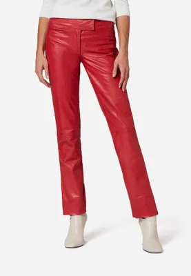 Obrázek produktu pro Dámské kožené kalhoty Ricano LOW CUT - Red / L