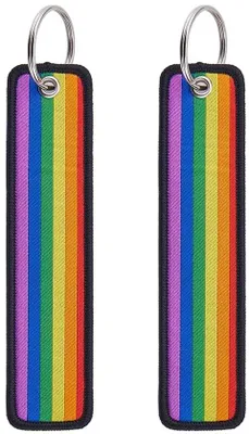 Productafbeelding van Regenboog sleutelhanger set voor 2 personen, cadeau voor de LGBT-gemeenschap