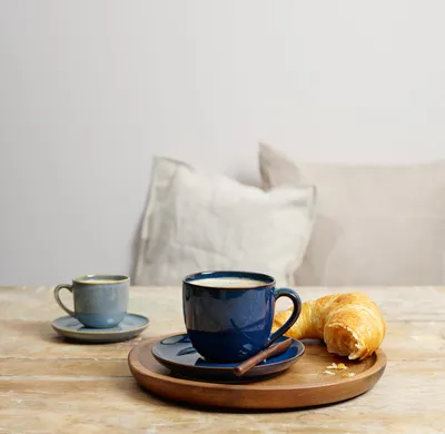 Produktbild von ASA Vorteilset 4 Stück Espressotasse mit Unterer, midnight blue blau saisons 27110119 und Geschenk + Spende