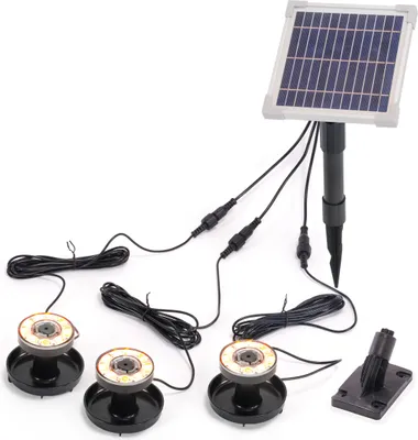 Produktbild von esotec Solar Über- und Unterwasserstrahler, 3 Super-Spots warmweiß, IP68, 101405