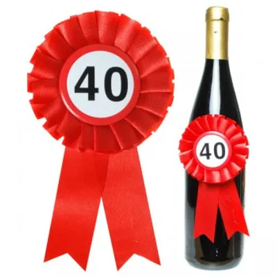 Produktbild von Flaschen Rosette zum 40. Geburtstag fÜr Flaschendeko