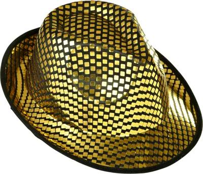 Produktbild von Fedora Mit Viereckigen Paillettenin Goldener Farbe