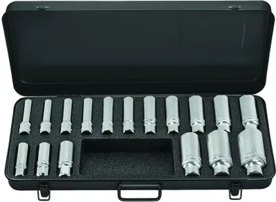 Produktbild von Steckschlüssel-Satz, 12-kt., 17-tlg., 12,5 mm (1/2"): 10-32 m