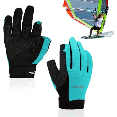Imagen del producto de Omgoods - Guantes para remar con diseño de tres cuartos de dedo - Para hombre/mujer - De secado rápido - Resistentes - Ideales para remar - Tallas M/L/XL/XXL - Guantes para remo