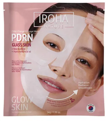 Imagen del producto de Mascarilla hidrogel Iroha PDRN GLASS SKIN con cambio de color, 1 unidad