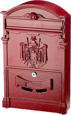 Imagen del producto de Buzón de 26 x 9 x 41 cm, color rojo, para exteriores, diseño duradero