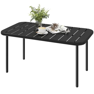 Produktbild von Tisch,Metalltisch,Gartentisch,Rechteckiger Tisch,Couchtisch,Pavillontisch,Balkontisch,Couchtisch aus Metall,Abmessungen: 90 x 50 x 43 cm,Schwarz