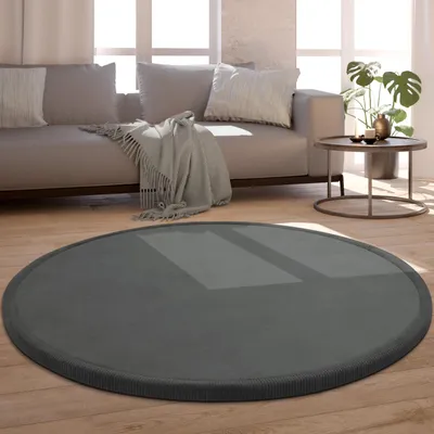 Produktbild von Kinderteppich Rund Kinderzimmer Teppich Baby Spielteppich Flauschig Rutschfest Grösse 120 cm Rund