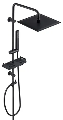 Produktbild von Regenduschset Duschsystem Regenbrause - 30 x 30 cm - Edelstahl - Schwarz - Ohne Armatur