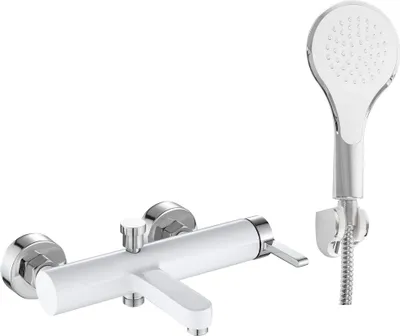 Zdjęcie produktu dla Bateria wannowa REA Polo biała Chrom White Chrome