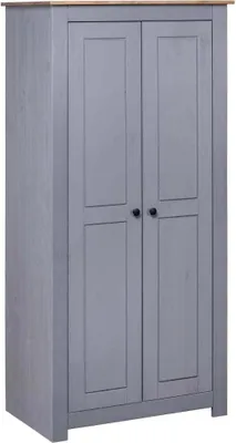 Image de The Living Store Armoire Grise 80x50x171,5 cm Pin Panama