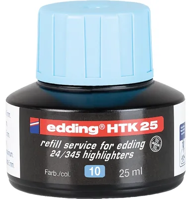 Produktbild von Edding HTK 25, Hellblau, Schwarz, 25 ml, edding 24, 340, 345