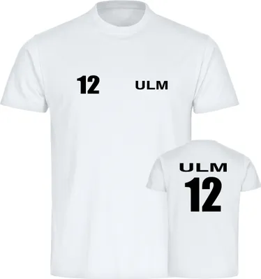 Produktbild von multifanshop Herren T-Shirt - Ulm - Trikot Nummer 12, weiß, Größe S