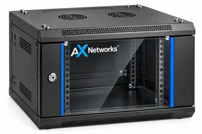Produktbild von AX Networks 19" 6HE Wandschrank Netzwerkschrank Rackschrank 600 × 450 mm Schwarz