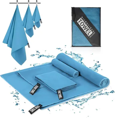 Productafbeelding van 3 stuks microvezel handdoeken, sport handdoeken, reis handdoeken, strandhanddoeken, snel drogende microvezel handdoeken voor sauna en fitness