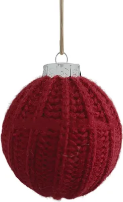Produktbild von Gehäkelte Weihnachtskugeln, handgefertigte gestrickte Kugeln, Weihnachtsbaumschmuck, rustikale Hängedekoration für den Winter, Urlaub, Heimdekoration