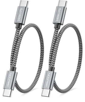 Produktbild von deleyCON 240W USB C Kabel Kurz (2x 0,5m) Schnellladekabel PD 3.1 - C auf C - Ladekabel für iPhone 17 16 15 Pro Max Air Galaxy A16 A26 A56 S26 S25 S24 Pixel iPad MacBook AirPods Tablet Switch PS5