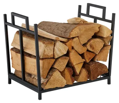 Image de Porte-bûches pliable en métal - Rangement du bois de chauffage peu encombrant