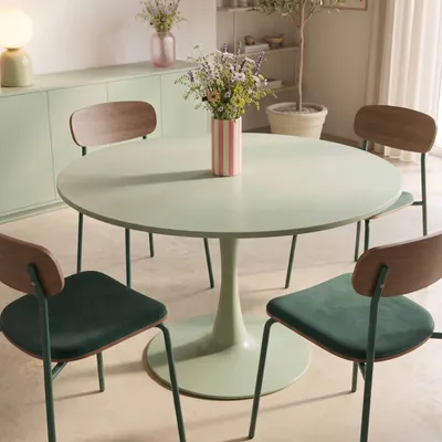Immagine prodotto di Tavolo rotondo per 4 persone, diametro 100 cm, verde - Oviala Fancy